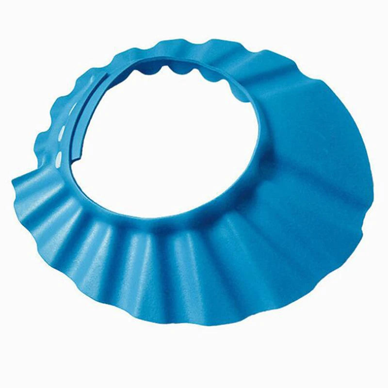Soft Adjustable Baby Shower Cap with Ear Protection Waterproof Hair Washing Shield for Toddler Kids Bathing Shampoo Hat Peaceful Pleasures Health and Wellness 3pcs blue