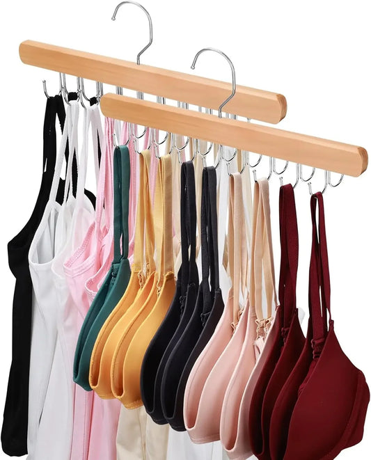Wooden Closet Hanger – 36 Foldable Hooks, 360° Swivel, 2-Pack Home Organization Peaceful Pleasures Health and Wellness United States