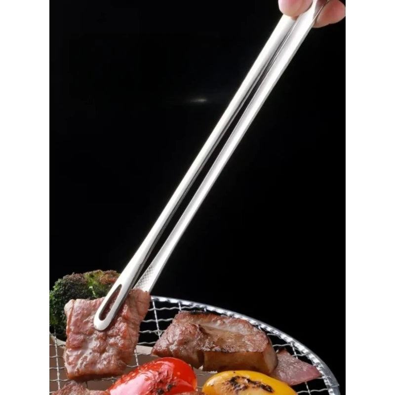 Stainless Steel BBQ Tongs Set with Anti-slip Grip for Steak Bread Food Cooking Kitchen Small Tools Accessories Peaceful Pleasures Health and Wellness