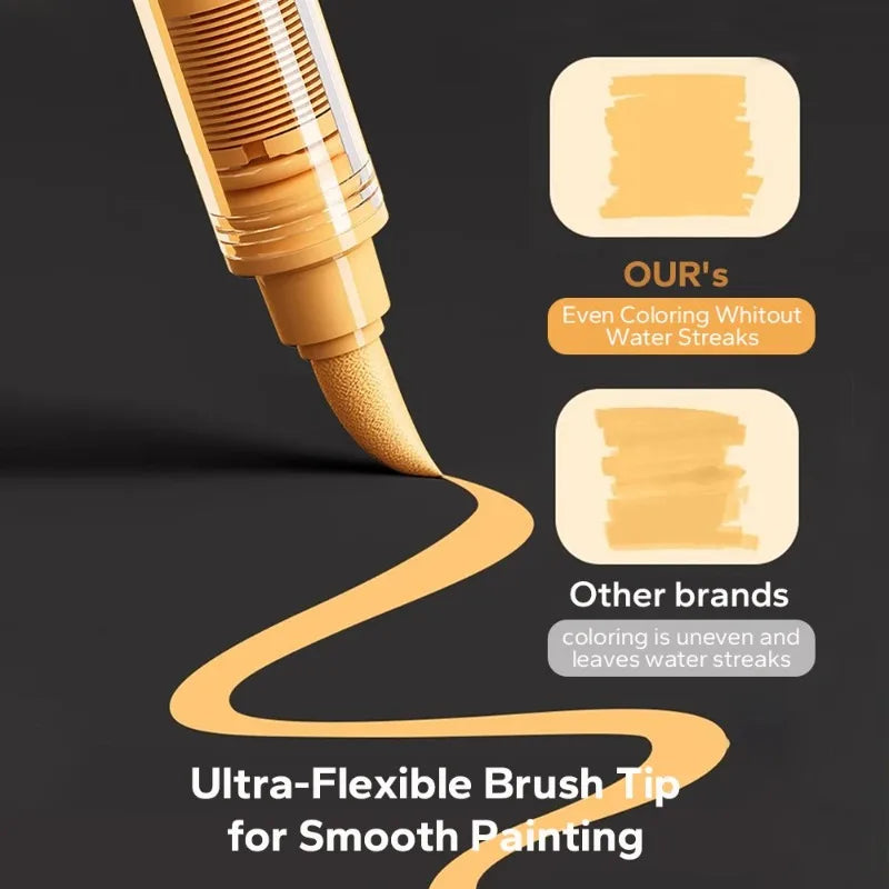 9-Piece Acrylic Brush Marker Set – Pro Art Markers for Artists