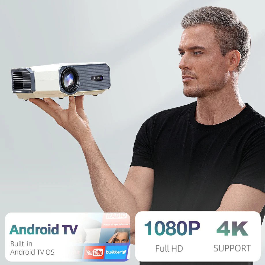 AUN A004 Pro Mini Projector 4K Android 1080P Home Theater Peaceful Pleasures Health and Wellness