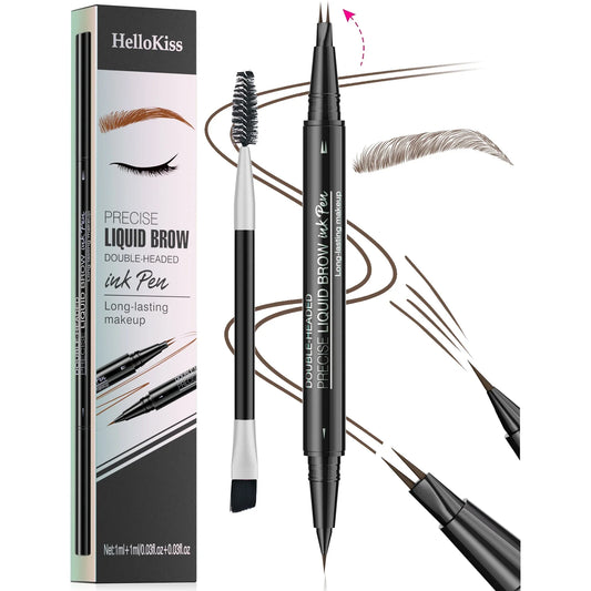 Hello Kiss 2-in-1 Microblading Eyebrow Pen | Waterproof Brow Pencil Microblading Eyebrow Pen Oasis Select
