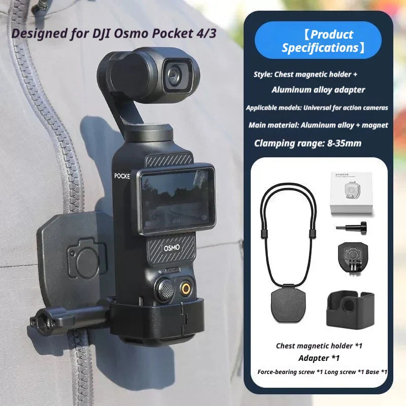 DJI Osmo Pocket 3/4 Head Strap, Chest Mount & Backpack Clip Kit