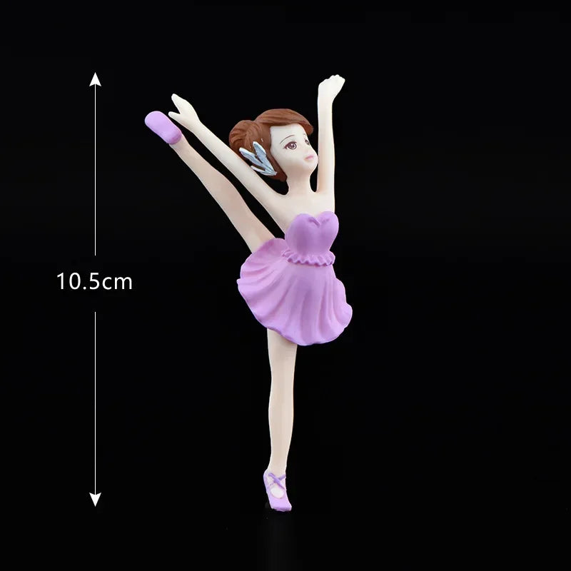 Miniature DIY Doll House Ornament Micro Landscape Garden Ornament Girls Figurines Ballerina Girls Micro Landscape Dancing Girl Peaceful Pleasures Health and Wellness purple 2