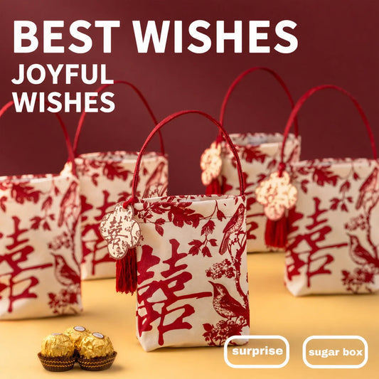 Chinese Velvet Wedding Candy Gift Bag | Elegant Favour Pouch Velvet Gift Pouch Oasis Select