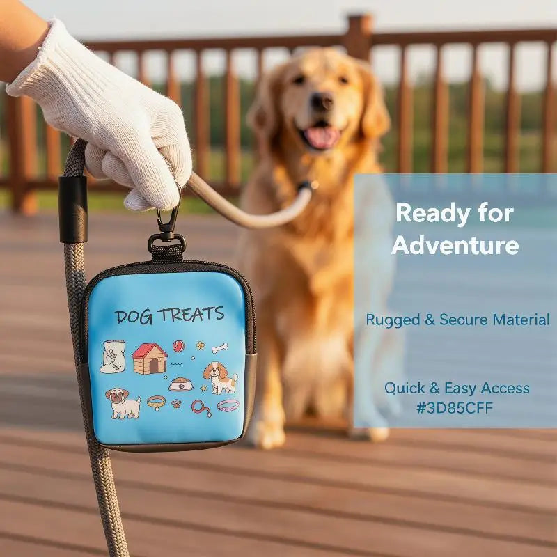 Cartoon Dog Treat Pouch – Zipper & Keychain | Training & Walking