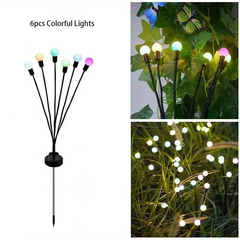 Solar Firefly Garden Stake Lights – 6pc LED Outdoor Spotlight