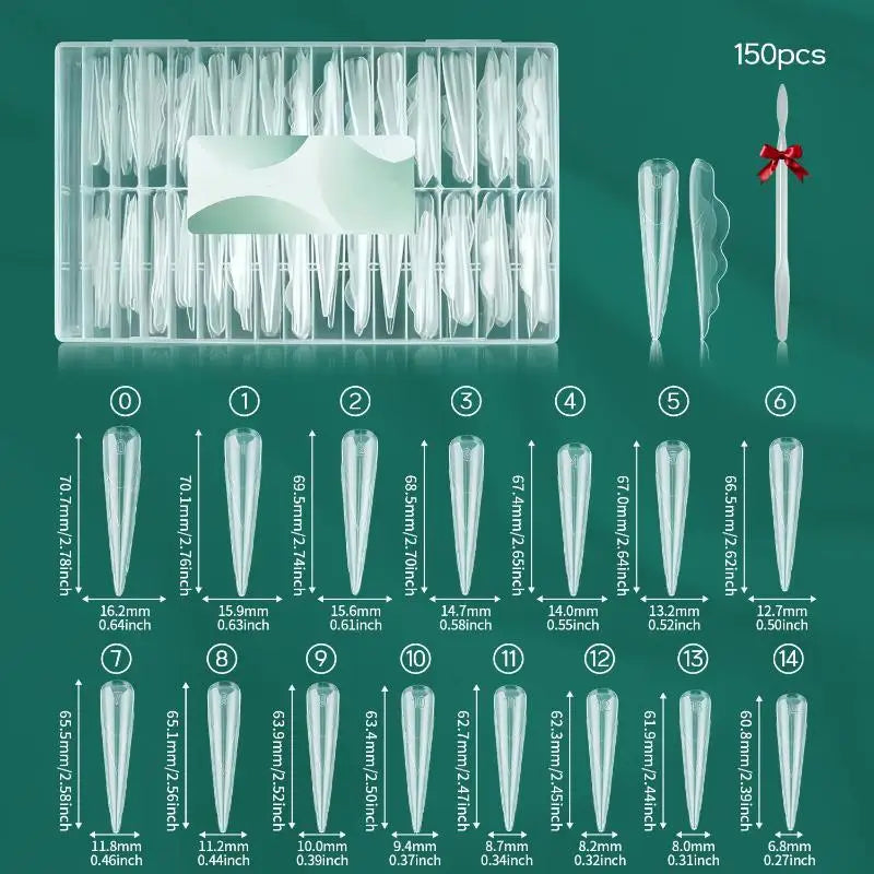 Innovative Butterfly Nail Dual Forms 150pcs Extended Length Reusable Gel Extension Molds Quick Building Mould For Manicure DIY Peaceful Pleasures Health and Wellness onesize