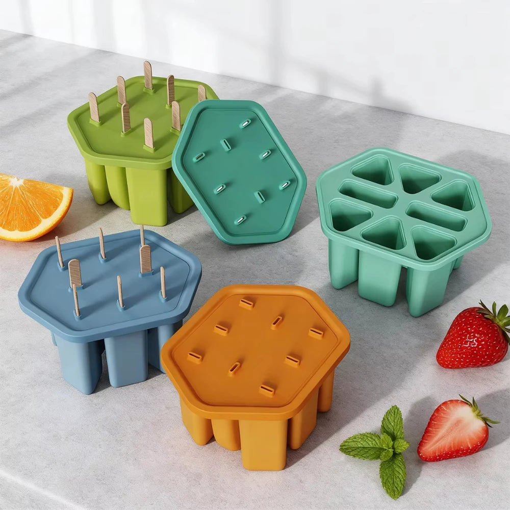 8 Holes Popsicle Molds Silicone Ice Pop Mold Popsicle Mold Reusable Easy Release Ice Pop Make Ice Mold Peaceful Pleasures Health and Wellness