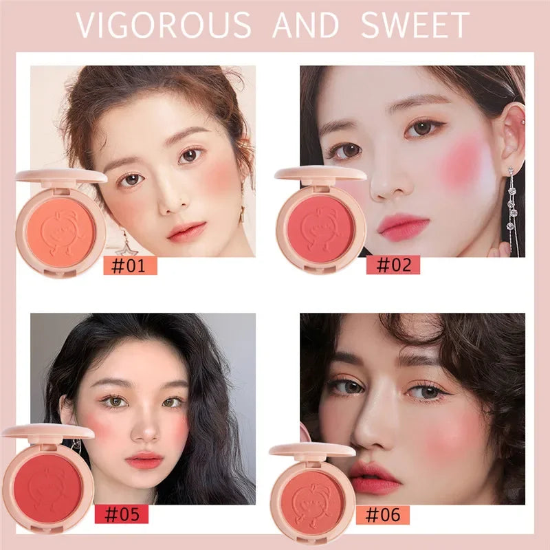 IFANYUO 6-Color Mineral Blush Palette | Matte & Shimmer Cheek Tint