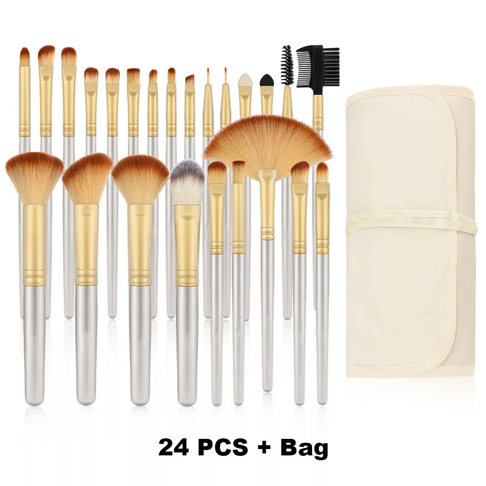 RUNTOIN 24-Piece Professional Makeup Brush Set – Soft & Fluffy