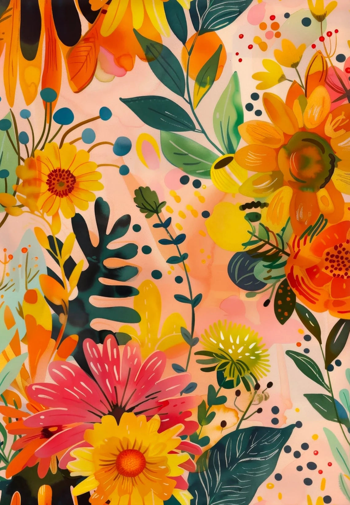 Abstract Floral Canvas Wall Art Print – Modern Botanical Poster Canvas Wall Art Print Peaceful Pleasures Health and Wellness 4 20x30cm Unframed