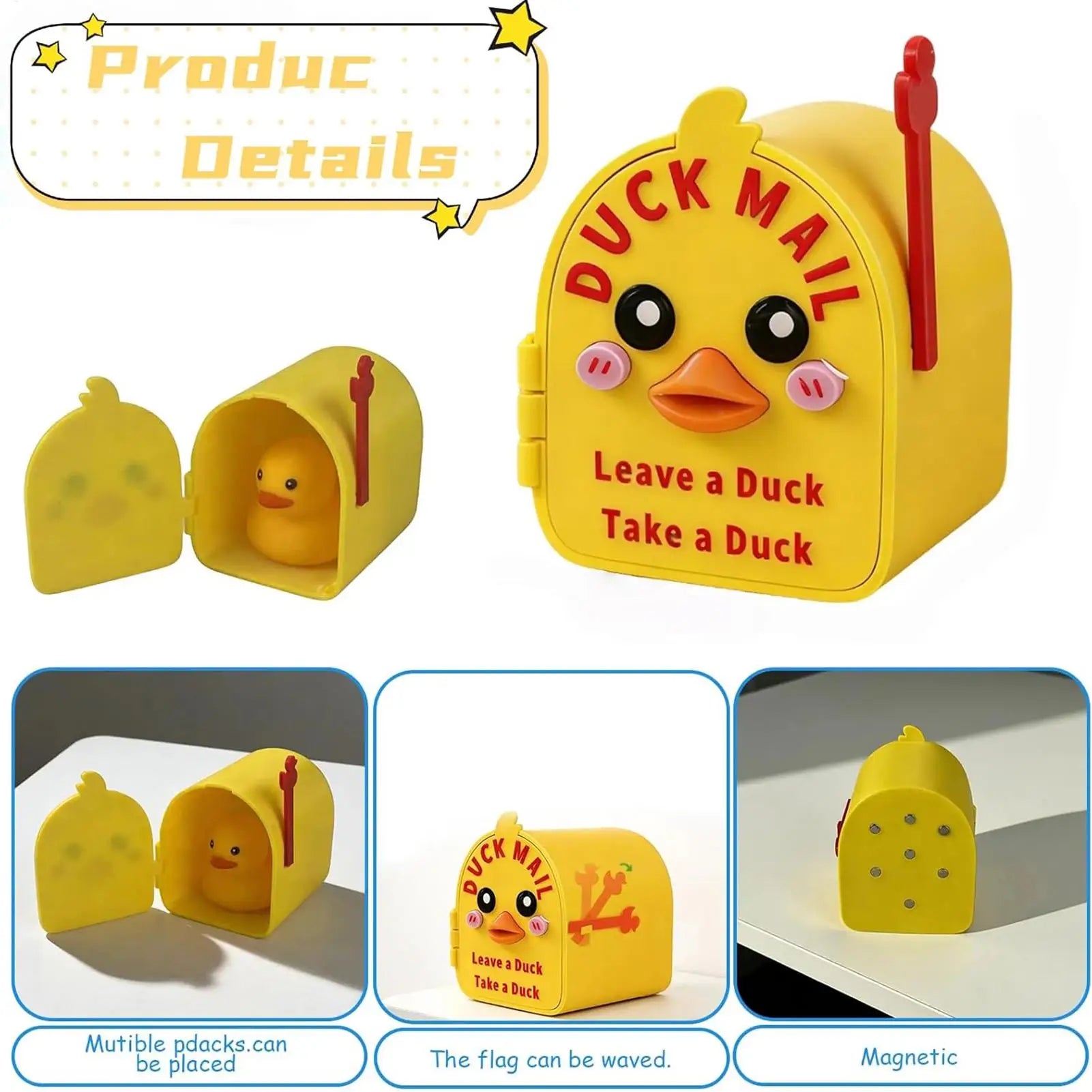 Magnetic Duck Mailbox for Cruise Door 3D Printed Magnetic Mailbox with 2 Ducks Cruise Ship Door Decorations for Family Sailor Peaceful Pleasures Health and Wellness