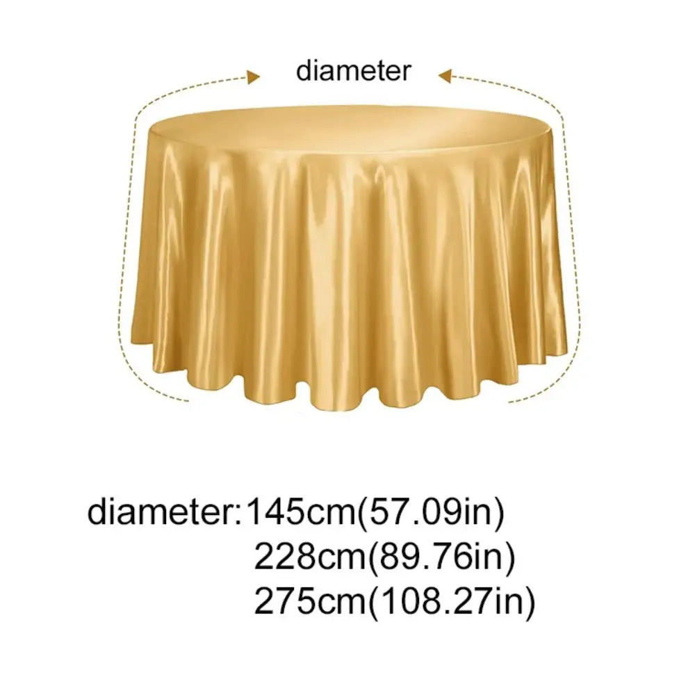 Round Satin Tablecloth | Imitation Silk Banquet Table Cover