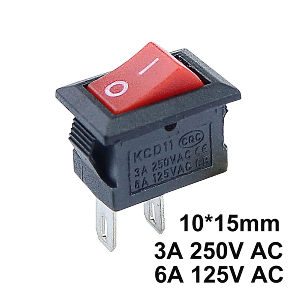 250V 3A Round Rocker Switch SPST OFF 2 Terminal Pins Panel Mount