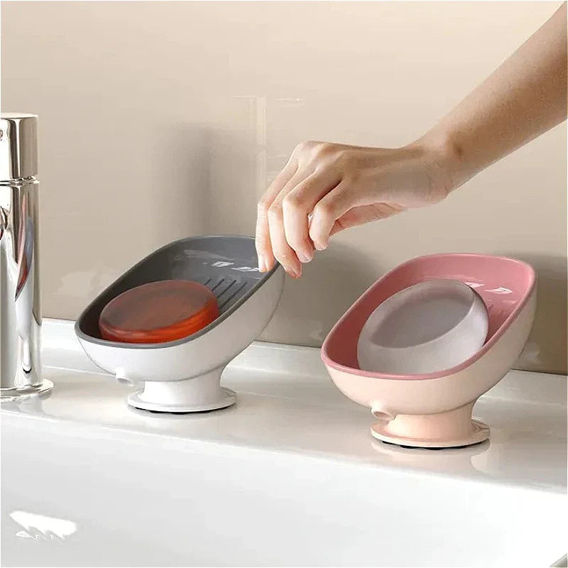 Suction Cup Soap Dish with Drainage | Bathroom & Kitchen