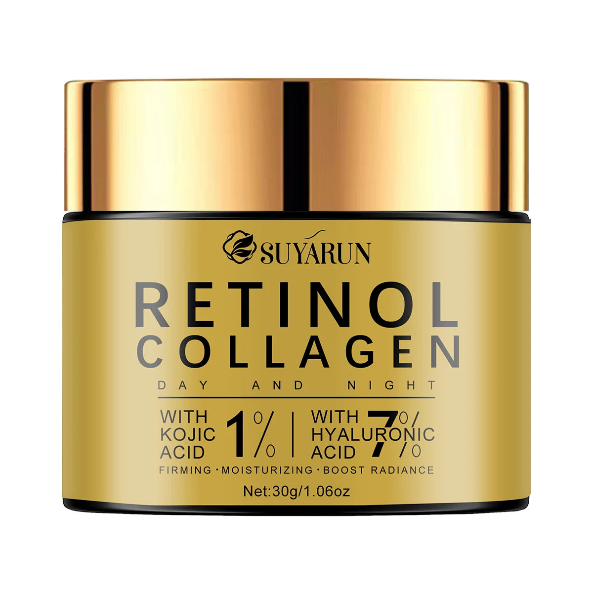 Retinol day and night moisturizer with kojic acid and hyaluronic acid ingredients for firming skin care Peaceful Pleasures Health and Wellness 30g