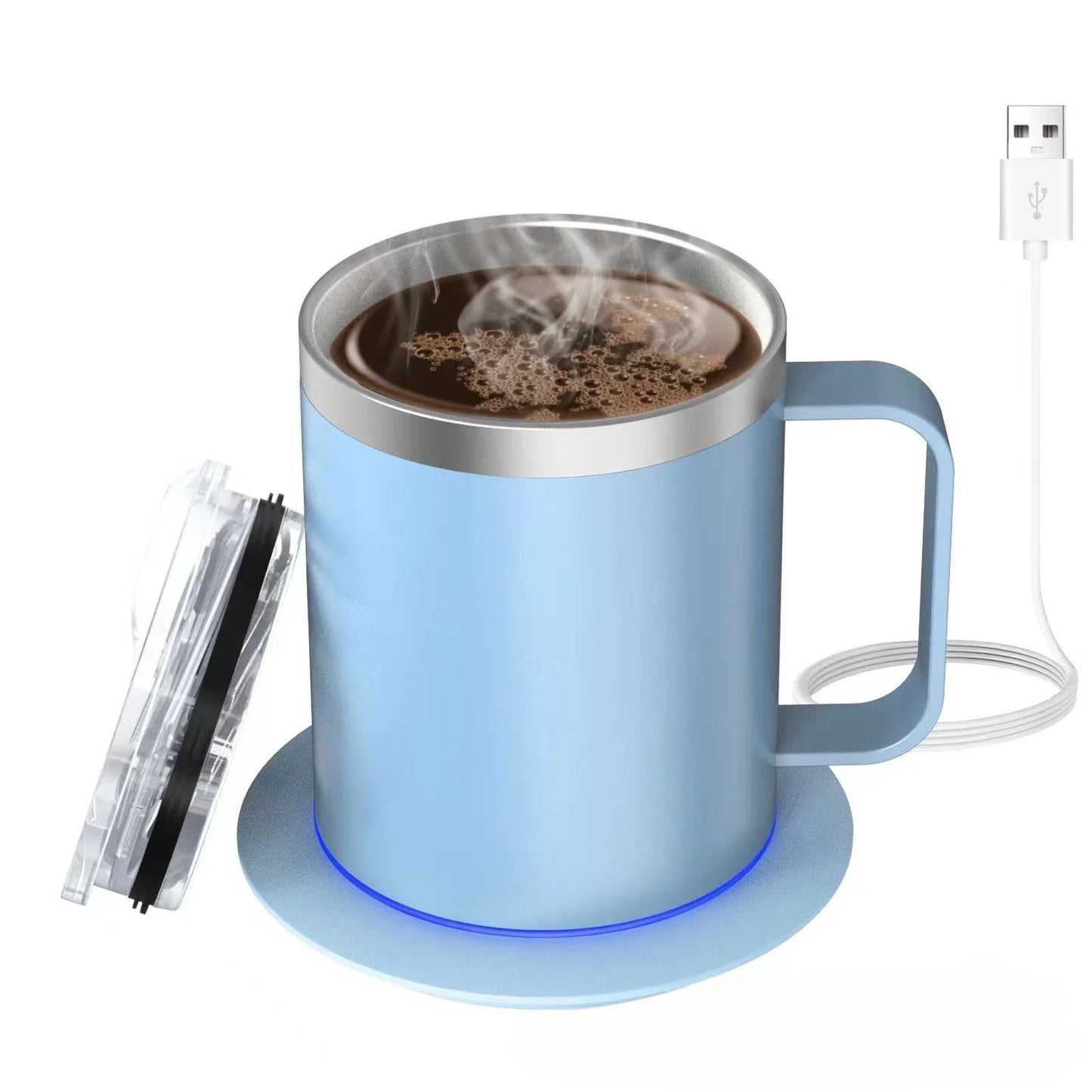 URGGU USB Heated Travel Mug 304 Stainless Steel 350ml 55°C