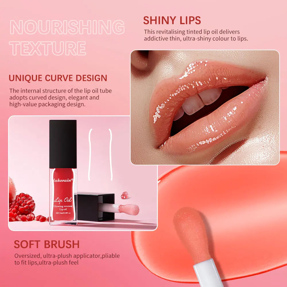 Lakerain moisturizing lip gloss oil moisturizing and plumping lip gloss oil sexy makeup bright color lip oil Peaceful Pleasures Health and Wellness