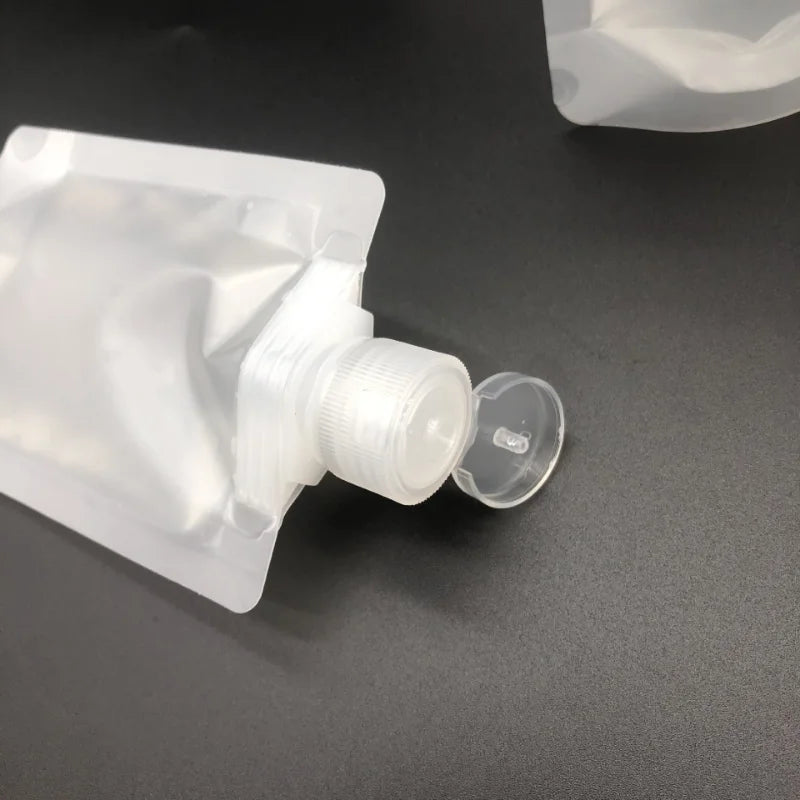 5 Pcs 30/50/100ml Clamshell Packaging Bag Stand Up Spout Pouch Plastic Hand Sanitizer Lotion Shampoo Makeup Fluid Bottles Travel Peaceful Pleasures Health and Wellness