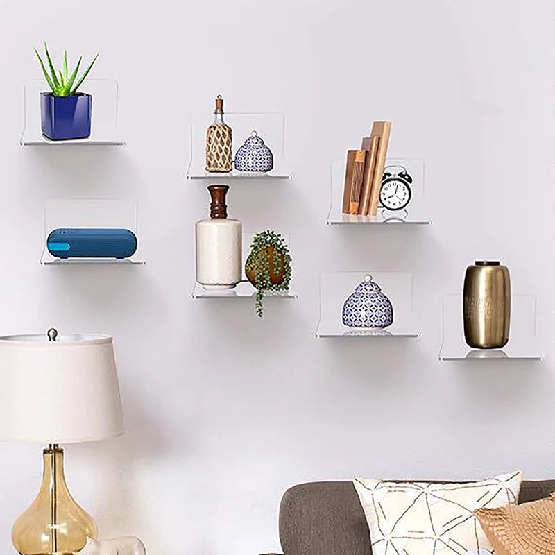 Clear Acrylic Floating Wall Shelf | Small Display Ledge