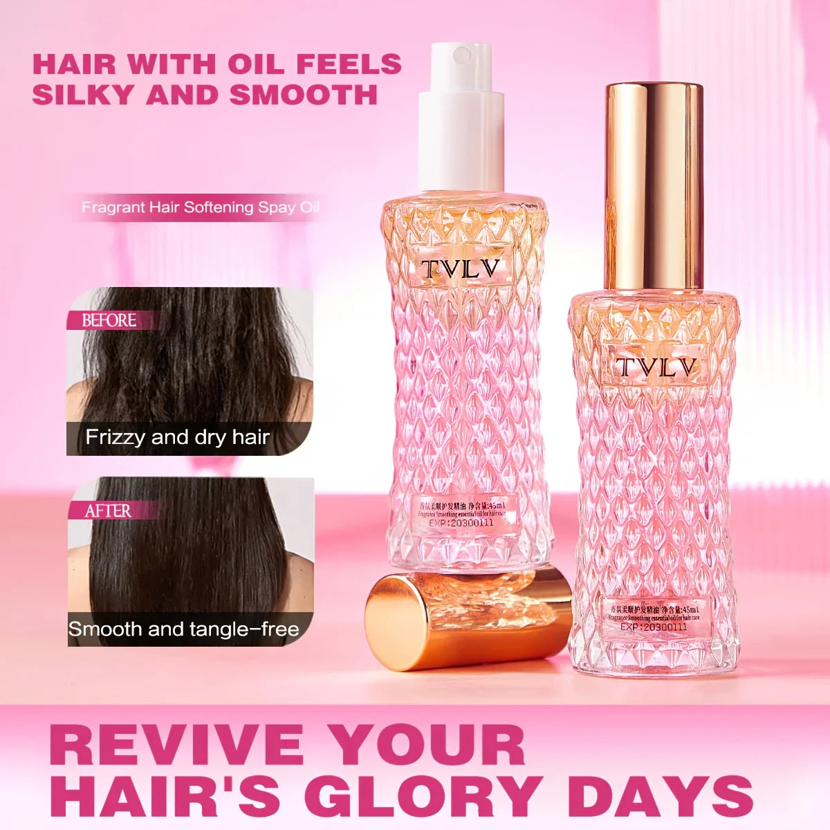 Fragrance Hair Oil Spray – Anti-Frizz, Smooth & Heat Protection
