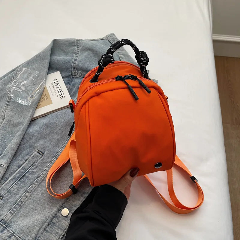 Mini Shell Crossbody Bag – Color Block Canvas Shoulder Bag