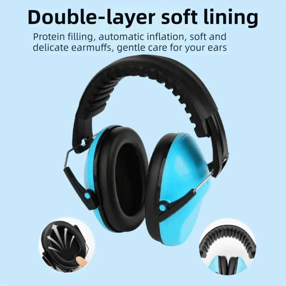 Adjustable Anti-Noise Earmuffs Head Mounted Noise Reduction Ear Protector Hearing Protection Safety Hearing Peaceful Pleasures Health and Wellness
