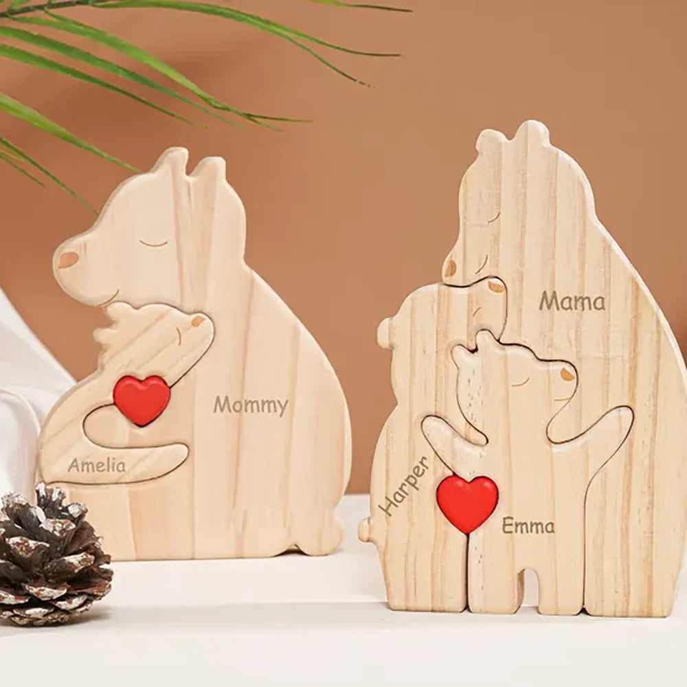 Personalized Wooden Bear Family Puzzle | Father's Day Gift