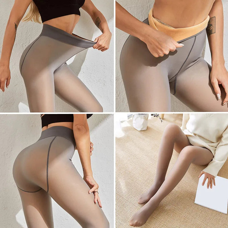 Women's Thermal Nylon Tights – High Waist Winter Leggings