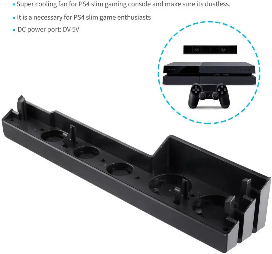 PS4 Pro Slim Cooling Fan Stand – Smart Turbo 5-Fan Base