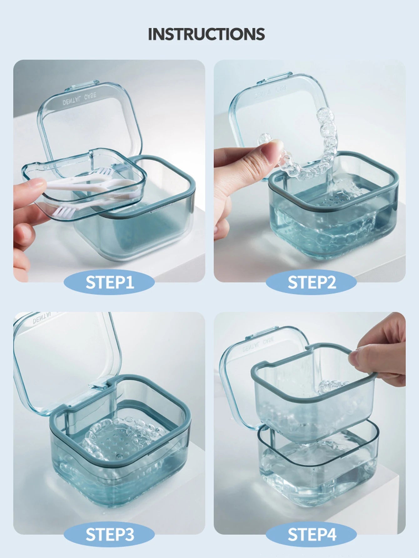 1PCS Portable Invisible Braces Box For Storing Orthodontic Appliances Braces Ceaning Box and Storage Box Peaceful Pleasures Health and Wellness