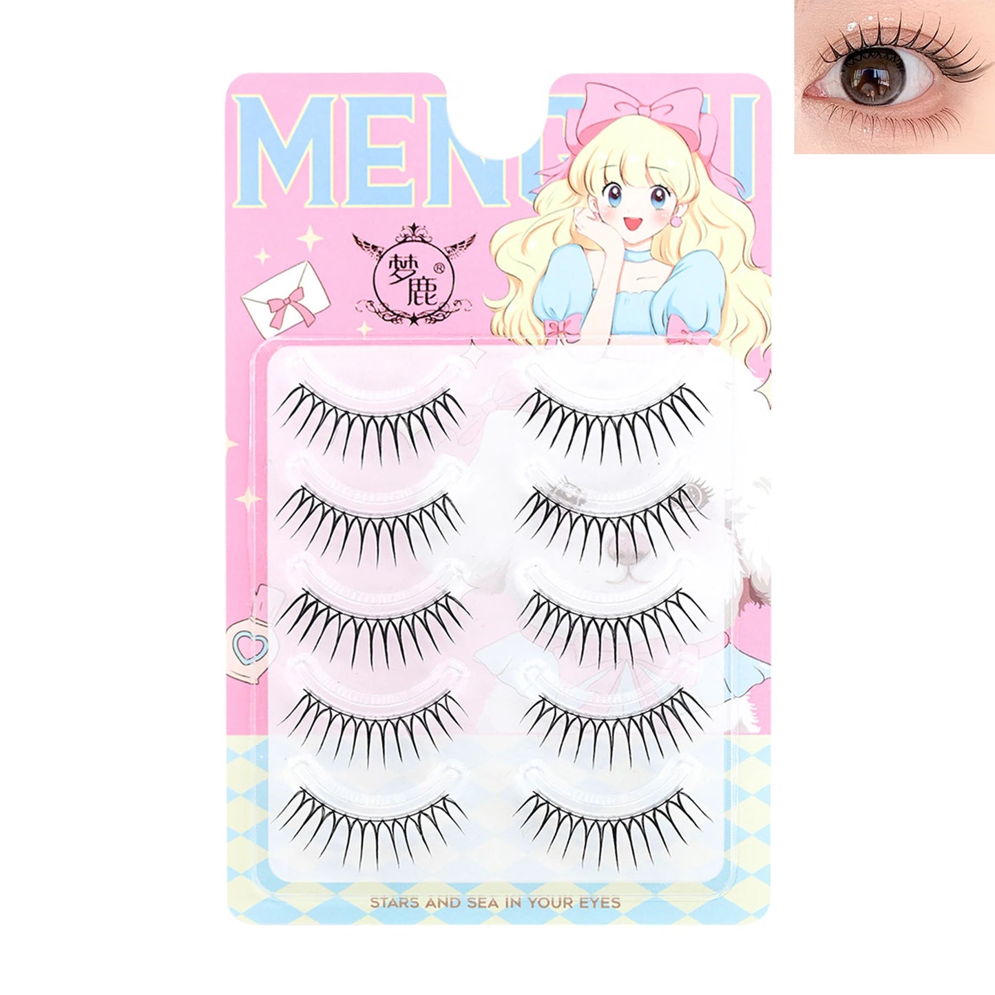 Korean Idol DIY False Eyelashes – Natural Wispy Cluster Lashes 5pk