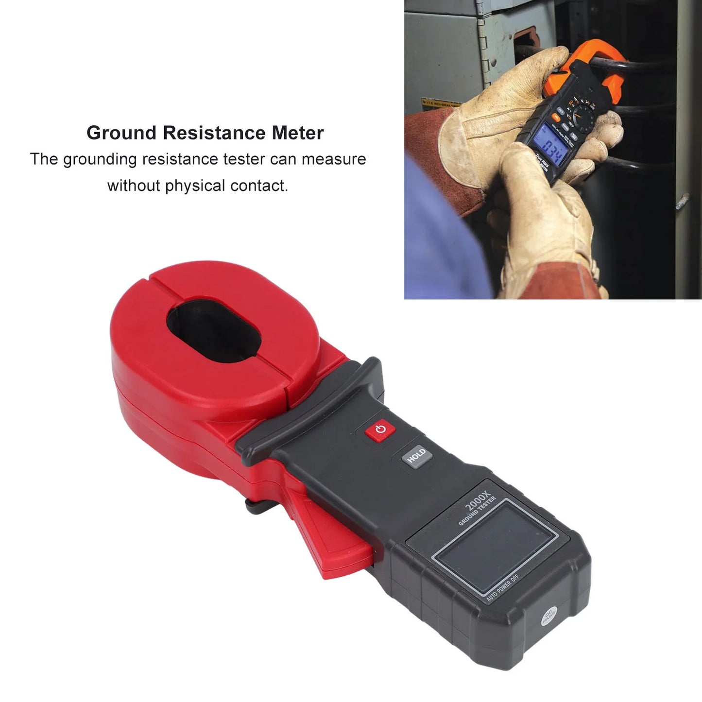 Ground Earth Resistance Meter Easy LCD Clamp Tester 0 01 500 Display
