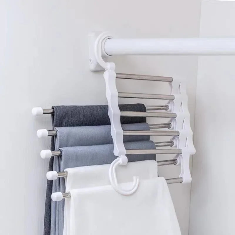 5-in-1 Multi-function Magic Pants Hanger Stainless Steel Foldable