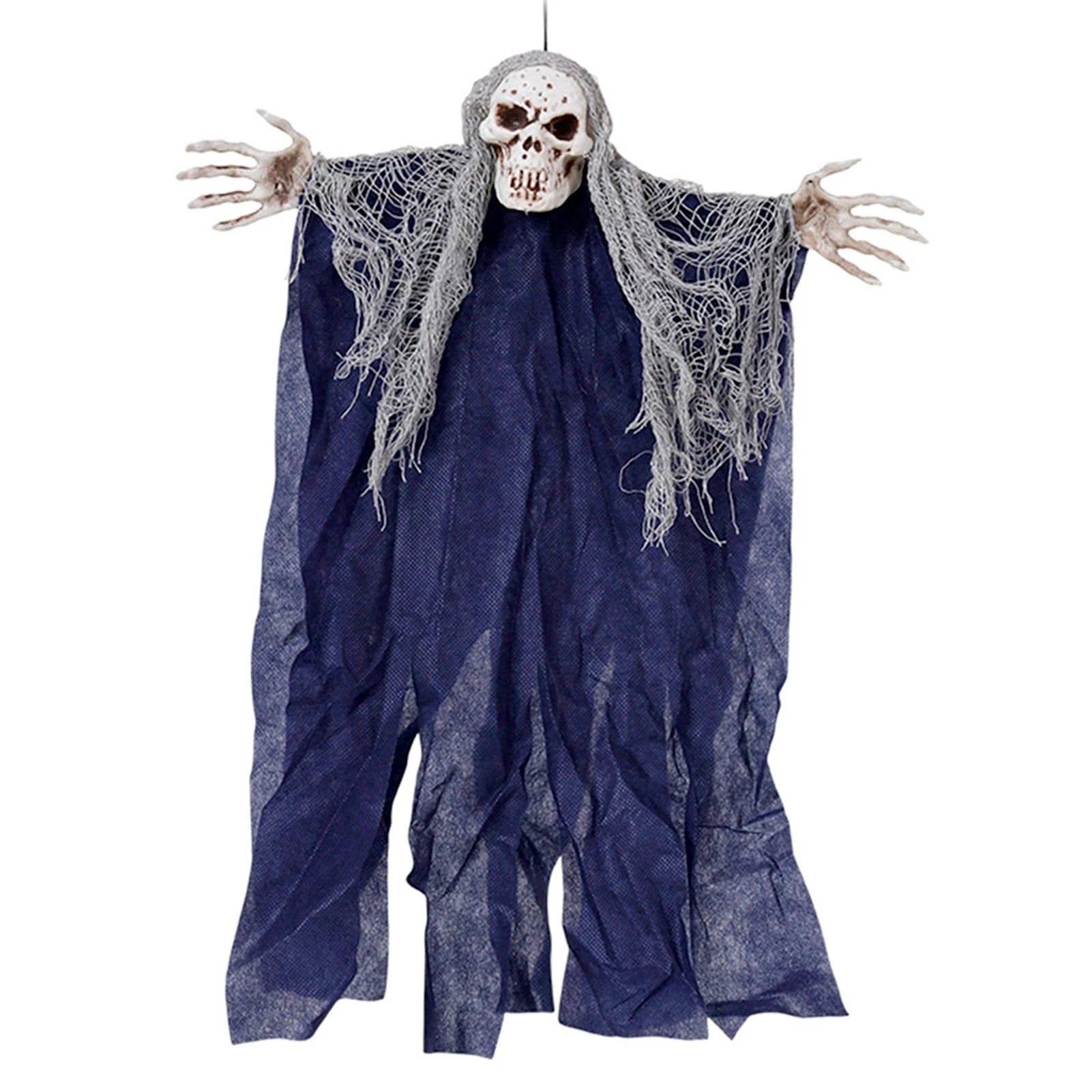 Scary Hanging Skeleton Ghosts Halloween Horror Scary Ghosts Props for Outdoor Porch Patio Tree Peaceful Pleasures Health and Wellness Blue