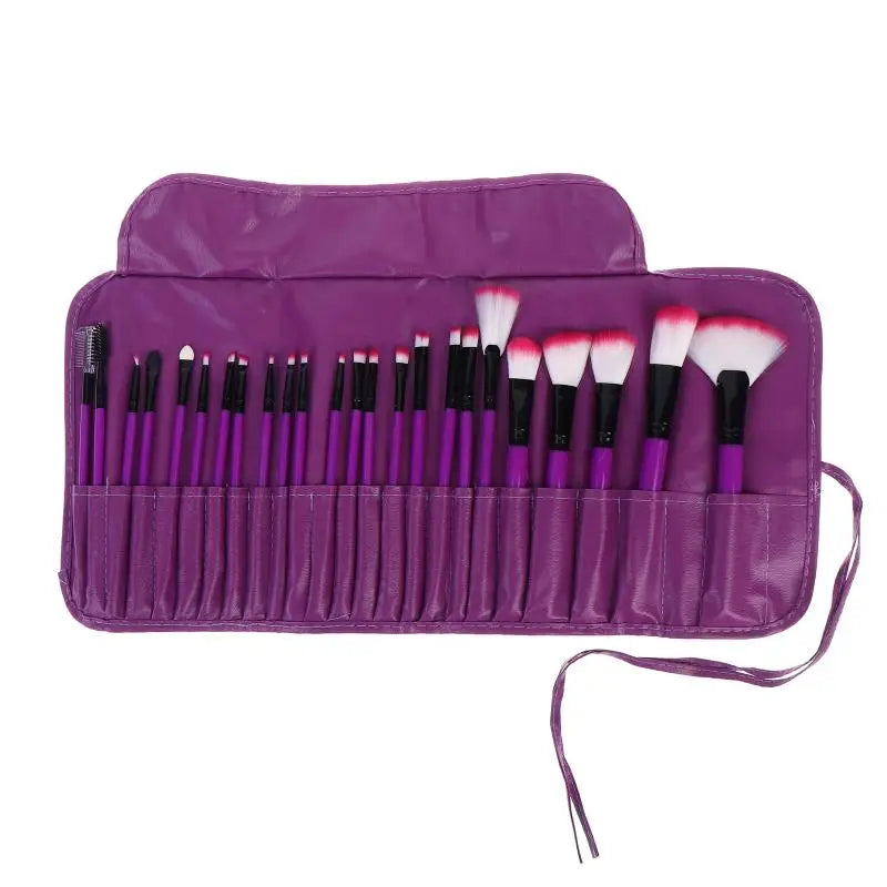 24pcs Makeup Brush Sets Professional Cosmetics Brushes Eyebrow Powder Foundation Shadows Pinceaux Make Up Tools With Storage Bag Peaceful Pleasures Health and Wellness Purple