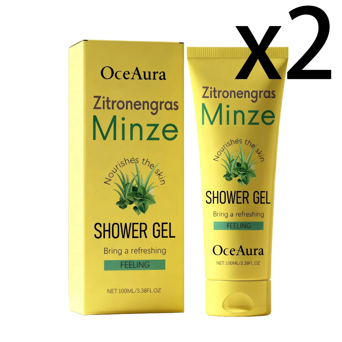 OceAura Lemon Exfoliating Shower Gel | Deep Clean & Oil Control