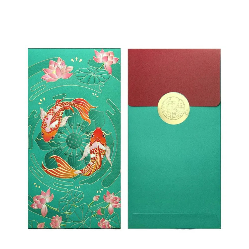 Hot Stamping Chinese New Year red envelopes Solid Embossed Lucky Money Bag Thickened Paper Red Packet Year of The Snake Peaceful Pleasures Health and Wellness Style A