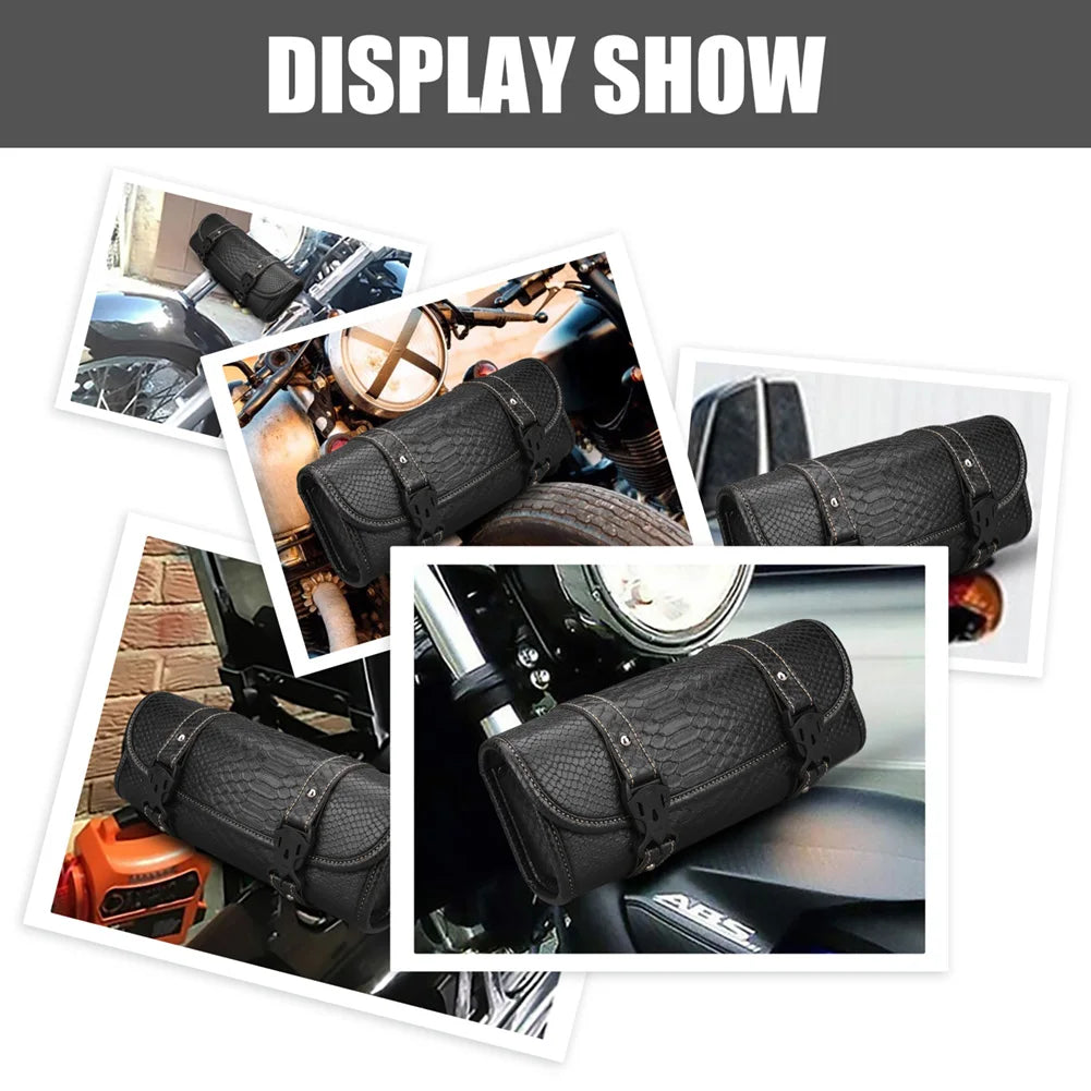 Crocodile Pattern Motorcycle Saddlebag Leather Luggage PU Bags Front Fork Tool Bag For Harley Sportster Chopper Bobber Cruiser Peaceful Pleasures Health and Wellness