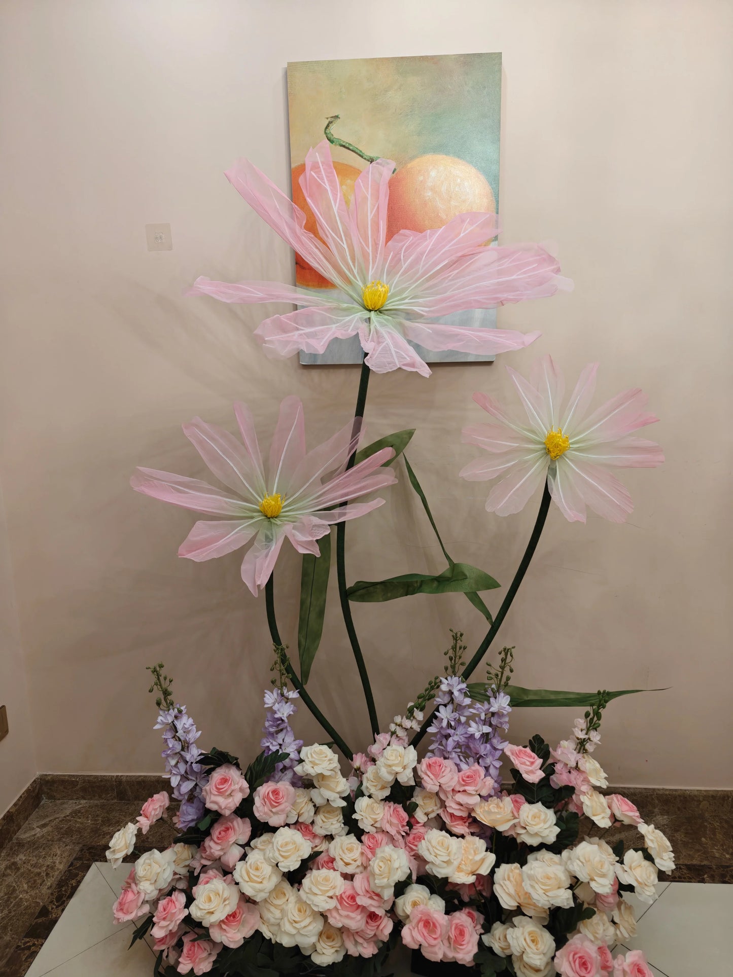 Artificial Silk Poppy Flower Wedding Backdrop Stand 40–80cm
