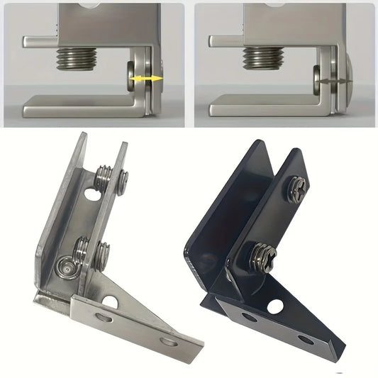 2Pcs Non-perforated Glass Door Hinge Display Cabinet Glass Cabinet Hinge Side Mounted Stainless Steel Furniture Hardware Hinge Peaceful Pleasures Health and Wellness