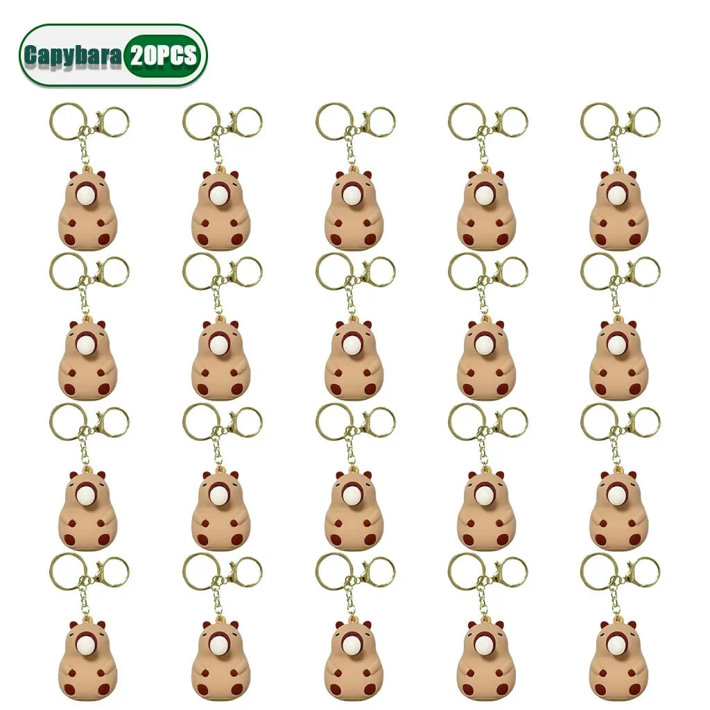 Capybara Squeeze Bubble Keychain – Cute Bag & Car Charm Gift