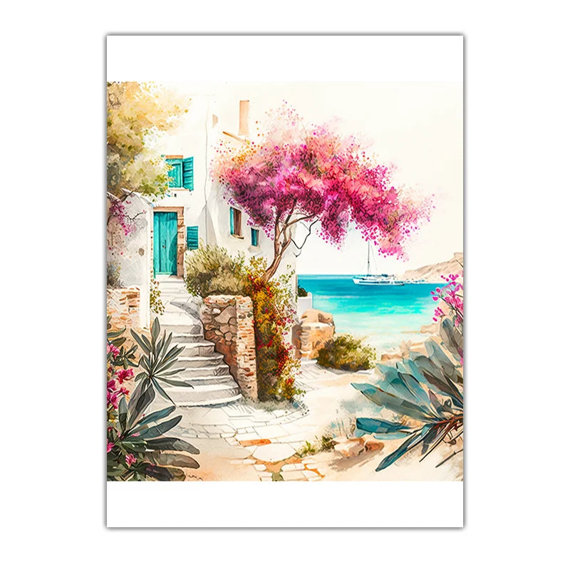 Coastal Scenery Nordic Canvas Wall Art – Beachy Room Decor Canvas Wall Art Peaceful Pleasures Health and Wellness 03 20x25cm No Frame China Mainland