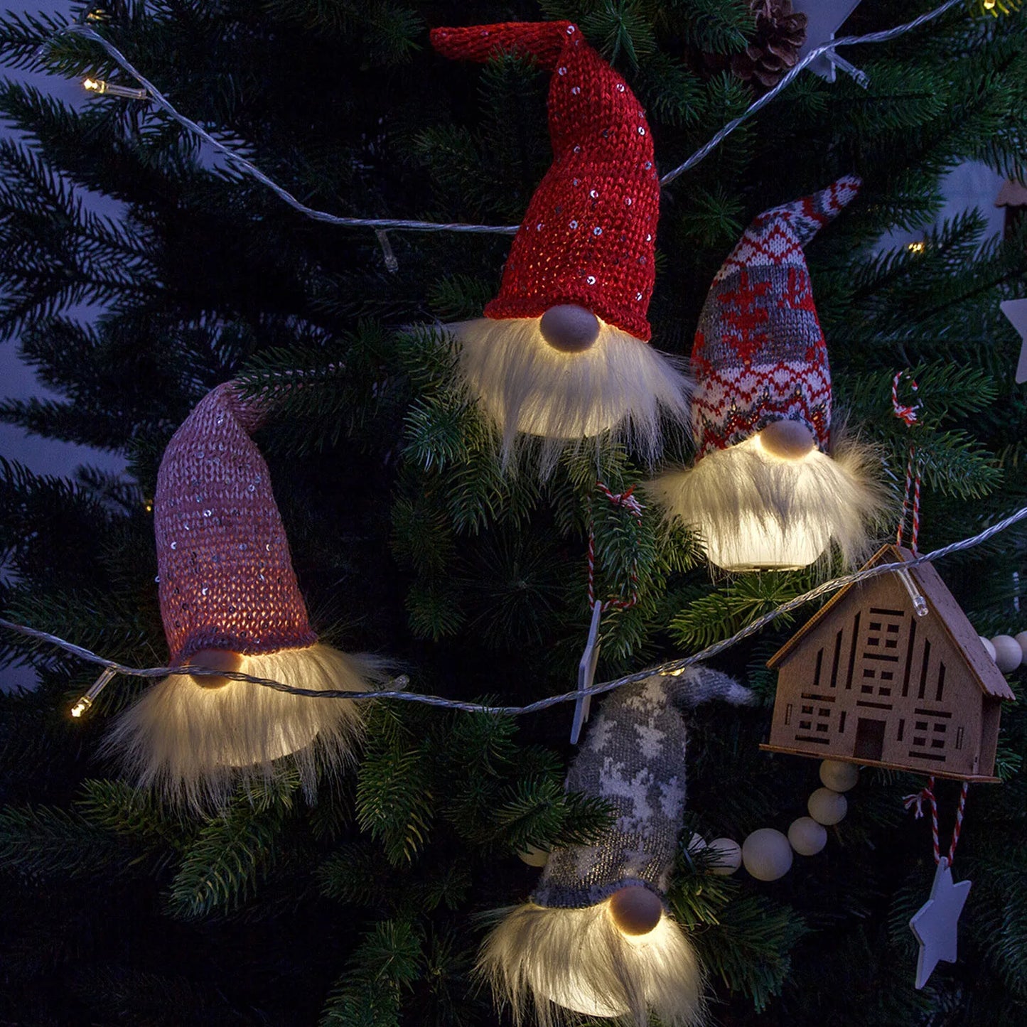 LED Christmas Gnome Plush Doll | Faceless Gonk Dwarf Ornament