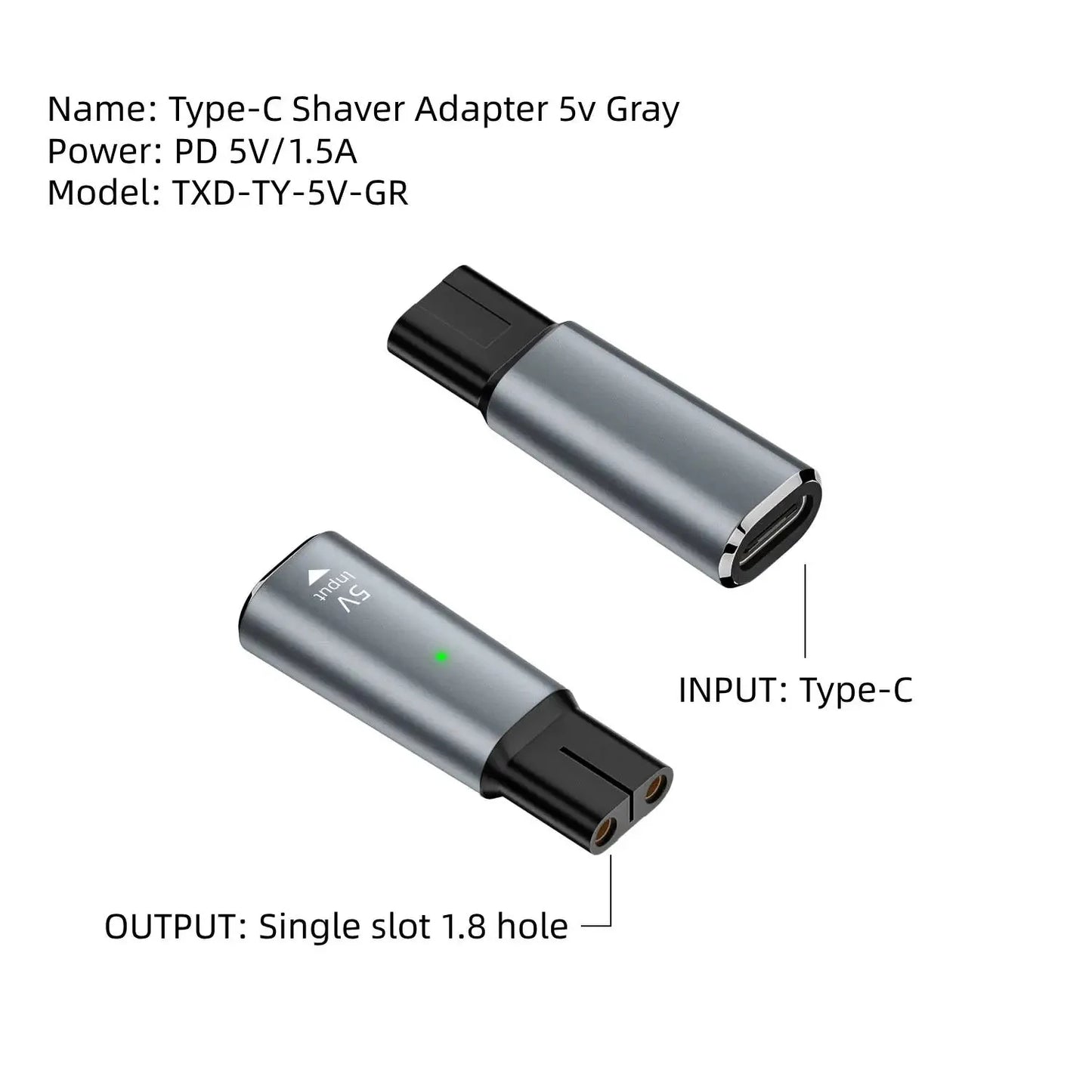 USB-C Adapter for Philips OneBlade Shaver | 5V Charger