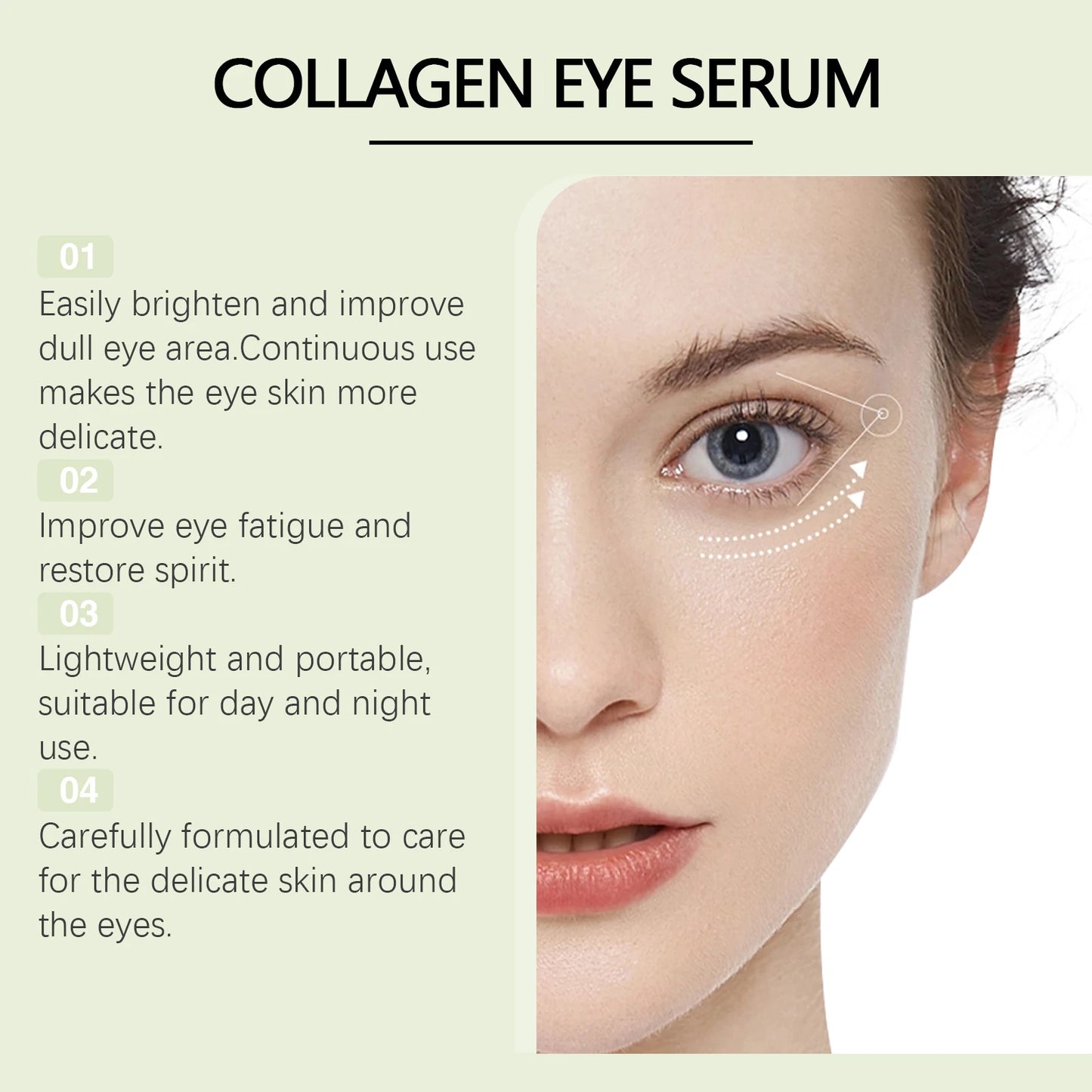 Collagen Under Eye Serum Roller – Dark Circles & Puffiness Peaceful Pleasures Health and Wellness