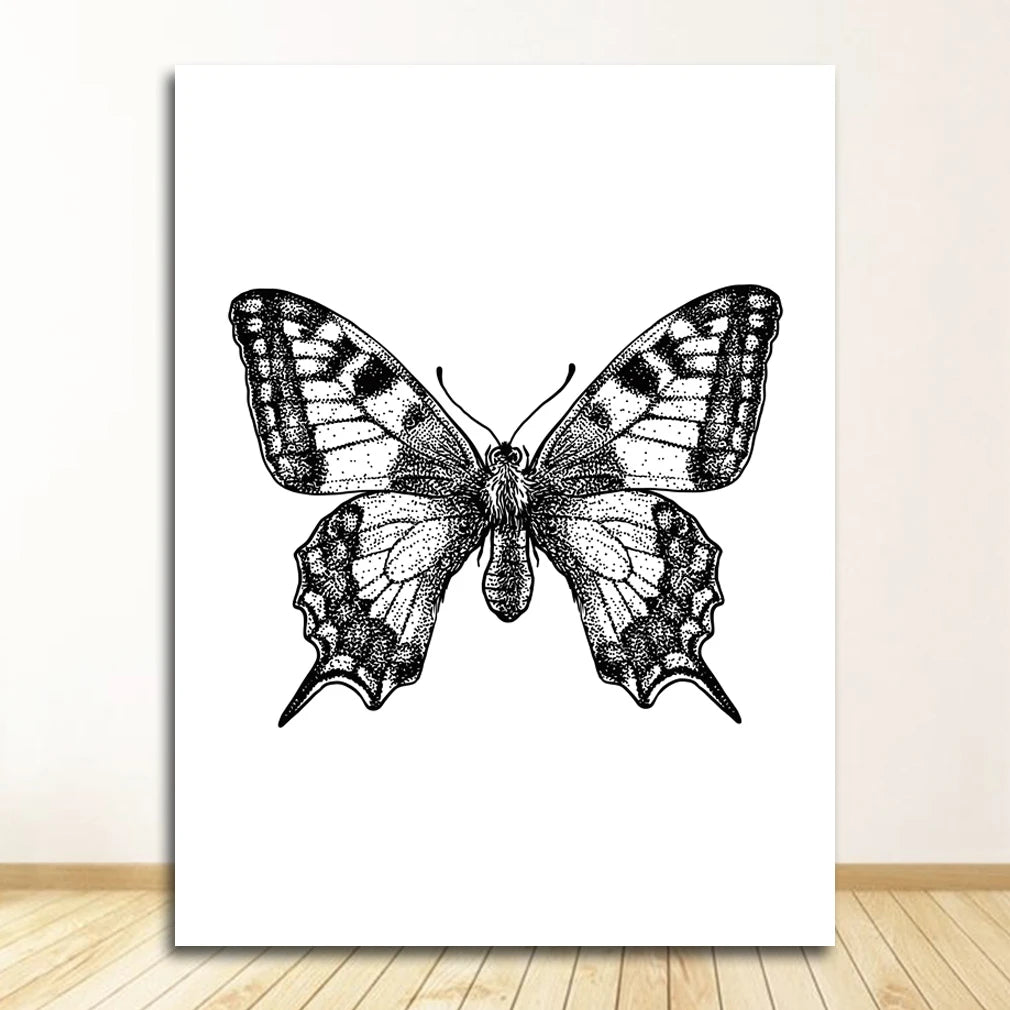 Black & White Insect Bug Canvas Wall Art Print | Unframed Poster