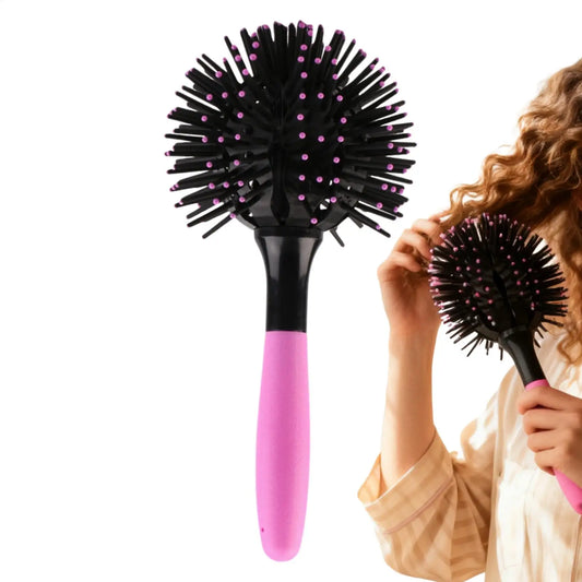 3D Round Hair Brushes Comb Round Styling Hair Brush Detangling Hairbrush Salon Spherical Ball Brush for Thick Curly Hair Peaceful Pleasures Health and Wellness