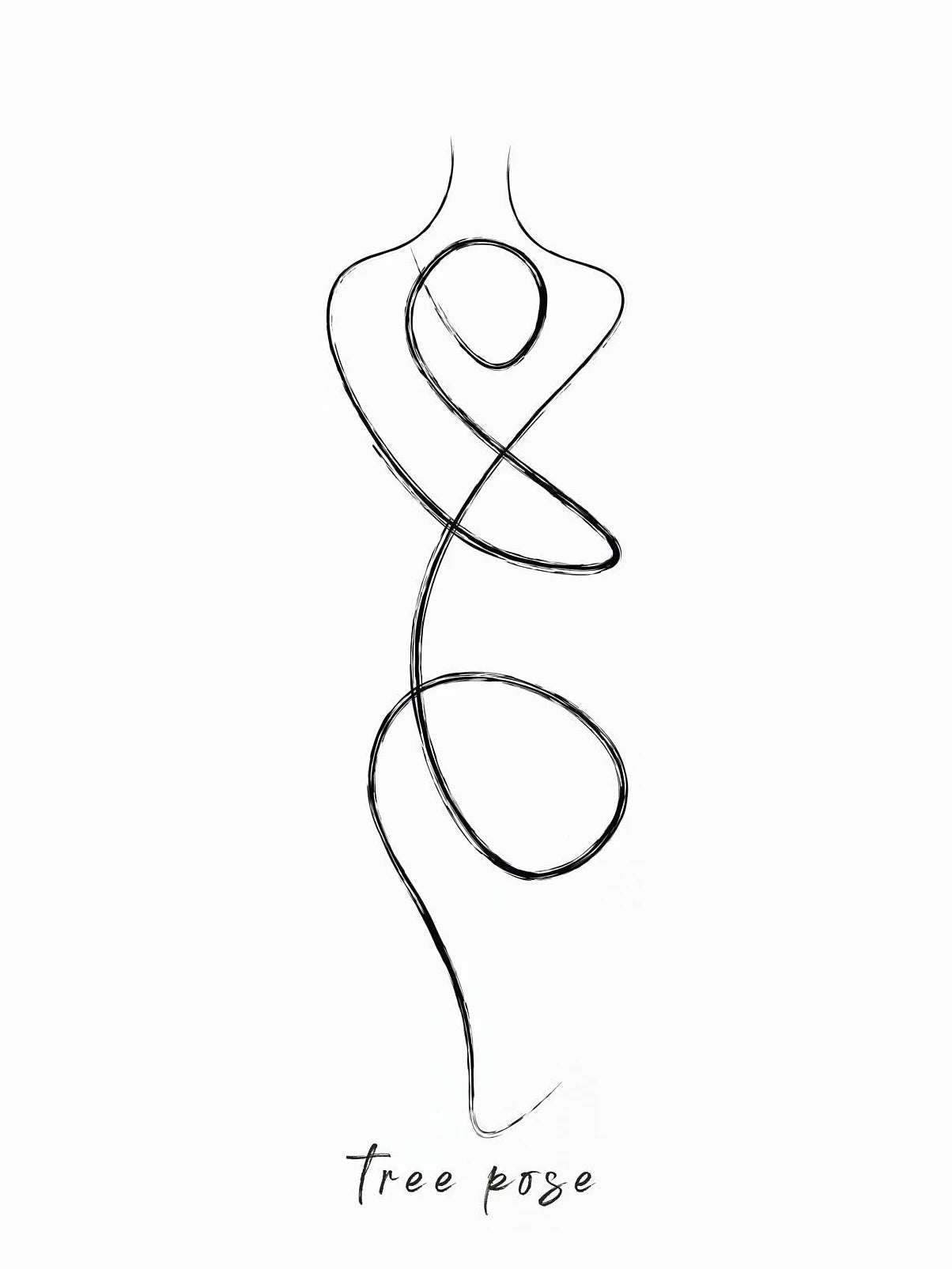 Yoga Pose Line Art Meditation Poster Yoga Symbol Breathe Canvas Printing Minimalist Modern Wall Art Picture Yoga Room Decor Peaceful Pleasures Health and Wellness DM112-9 50x70cm Unframed